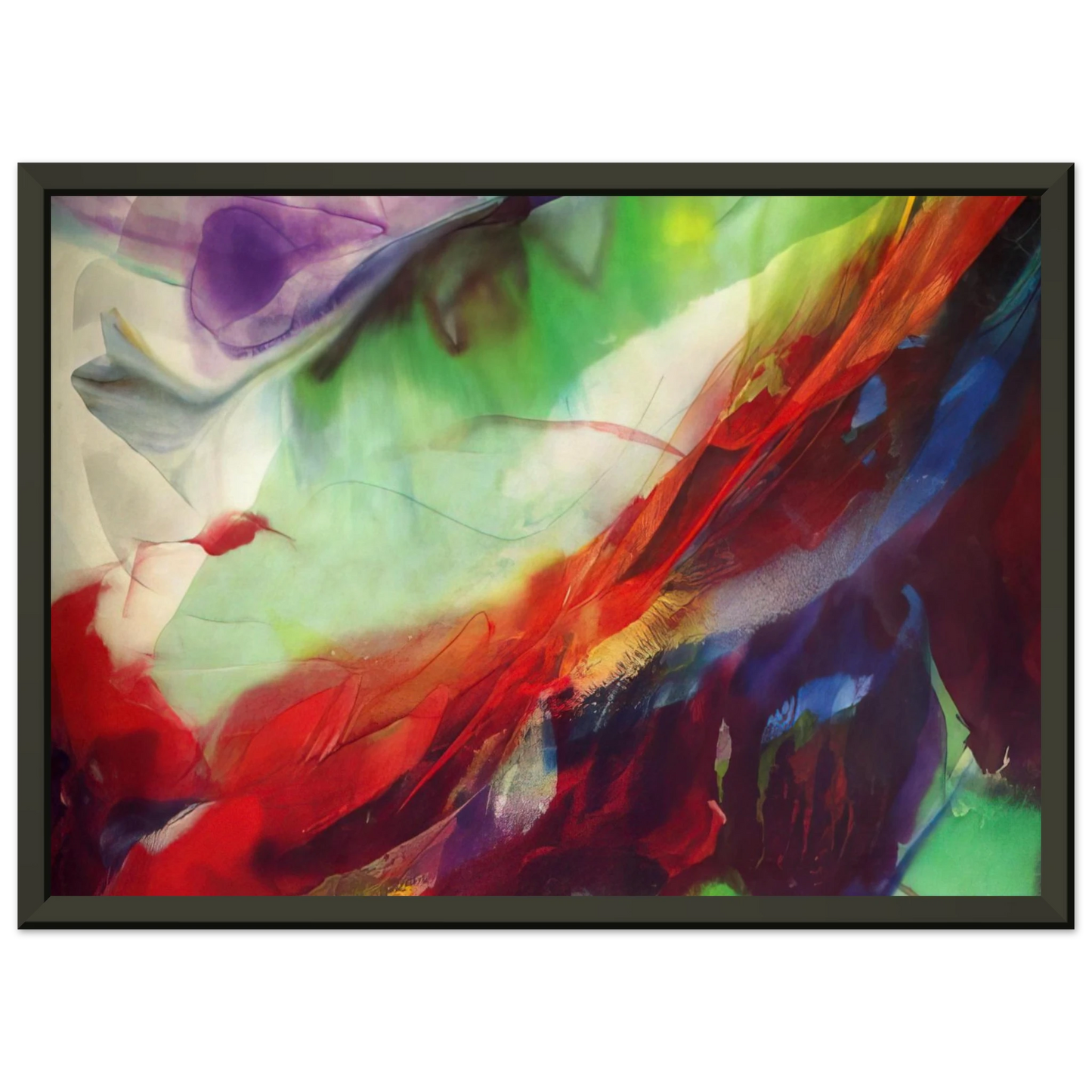 Paul Jenkins  Phenomena Sun over the Hour Glass Framed Art Print  - Aluminum Frame - 60x80 cm / 24x32 inches