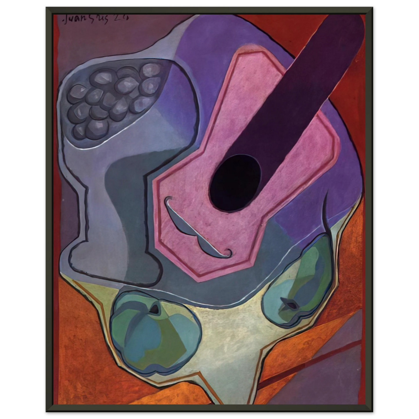 Juan Gris VIOLIN WITH FRUIT 1924 Framed Art Print - Aluminum Frame - 70x100 cm / 28x40 inches