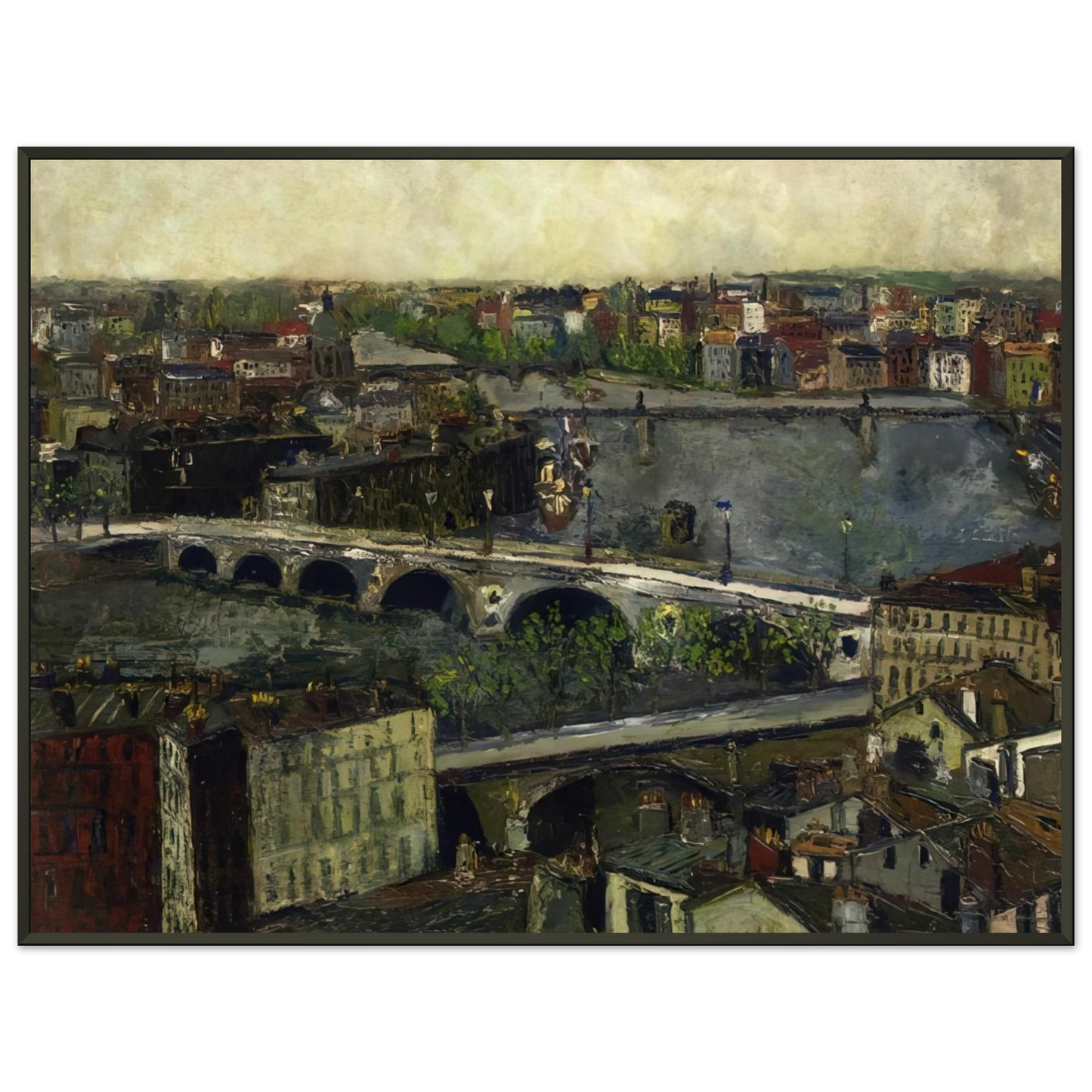 Maurice Utrillo THE BRIDGES OF TOULOUSE Framed Art Print - Aluminum Frame - 40x50 cm / 16x20 inches