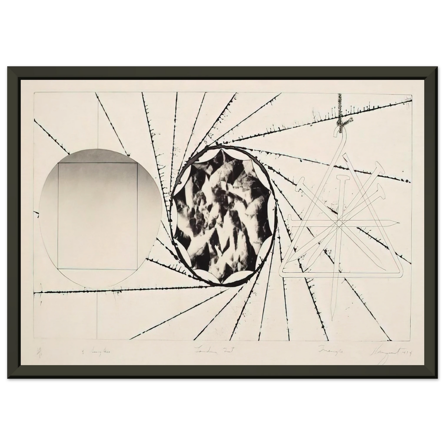 James Rosenquist Sunglasses Landing Net Triangle Framed Art Print - Aluminum Frame - 40x50 cm / 16x20 inches
