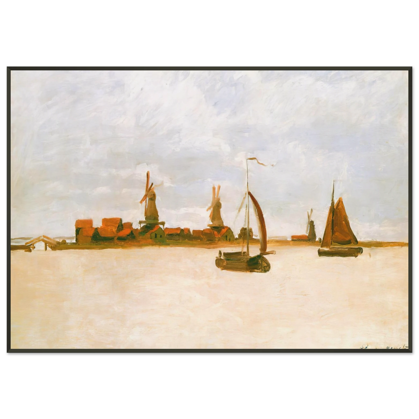 claude monet The Voorzaan Framed Art Print - Aluminum Frame - 21x29.7 cm / 8x12"