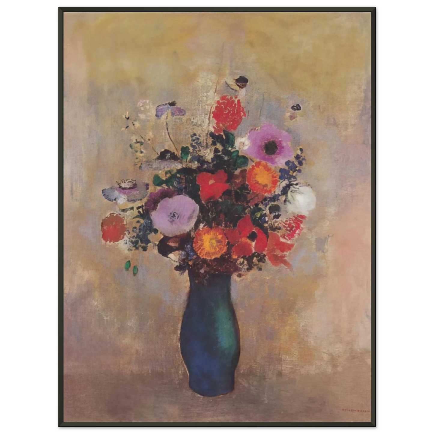 Odilon Redon WILDFLOWERS Framed Art Print - Aluminum Frame - 70x100 cm / 28x40 inches