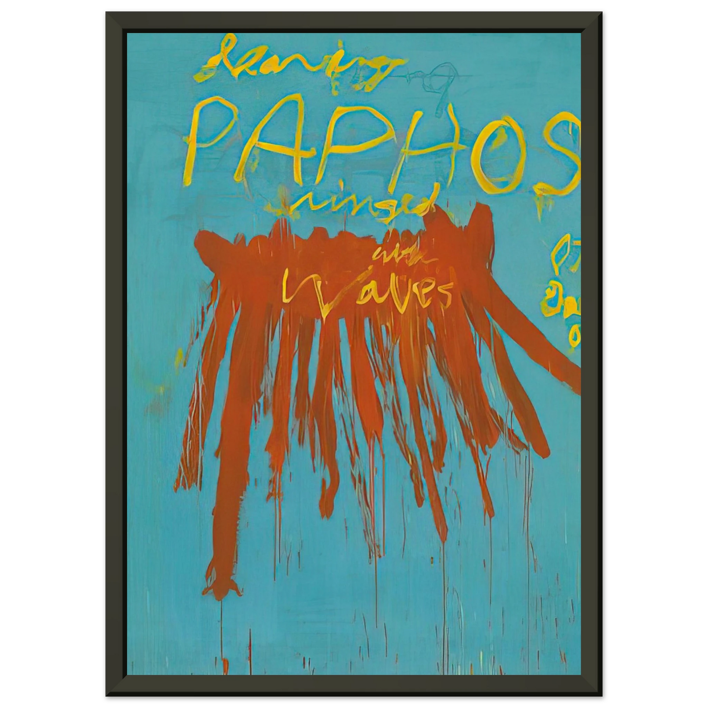 Cy Twombly Leaving Paphos Ringed With Waves IV Framed Art Print - Aluminum Frame - 40x50 cm / 16x20 inches