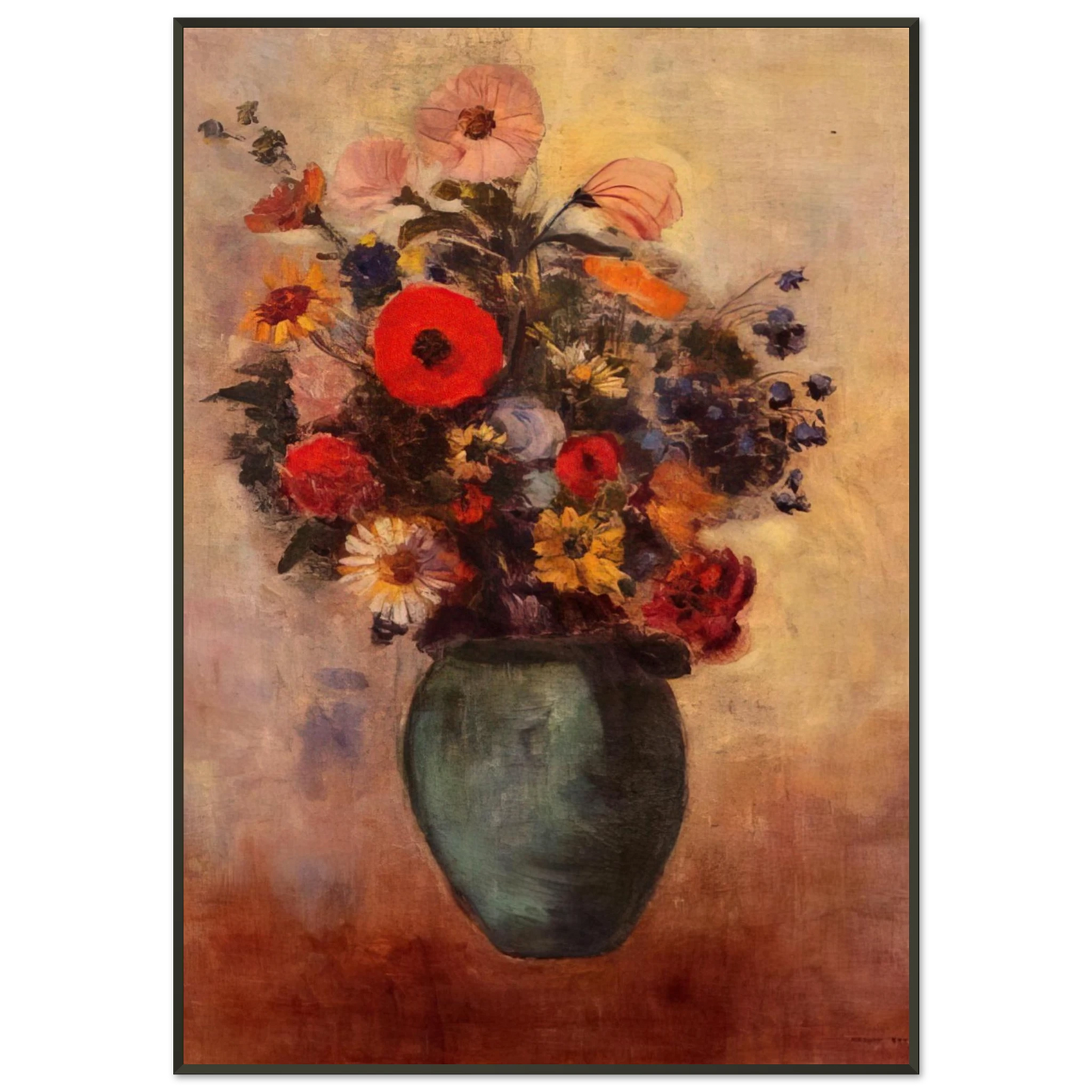 Odilon Redon VASE OF FLOWERS 3 Framed Art Print - Aluminum Frame - 21x29.7 cm / 8x12"