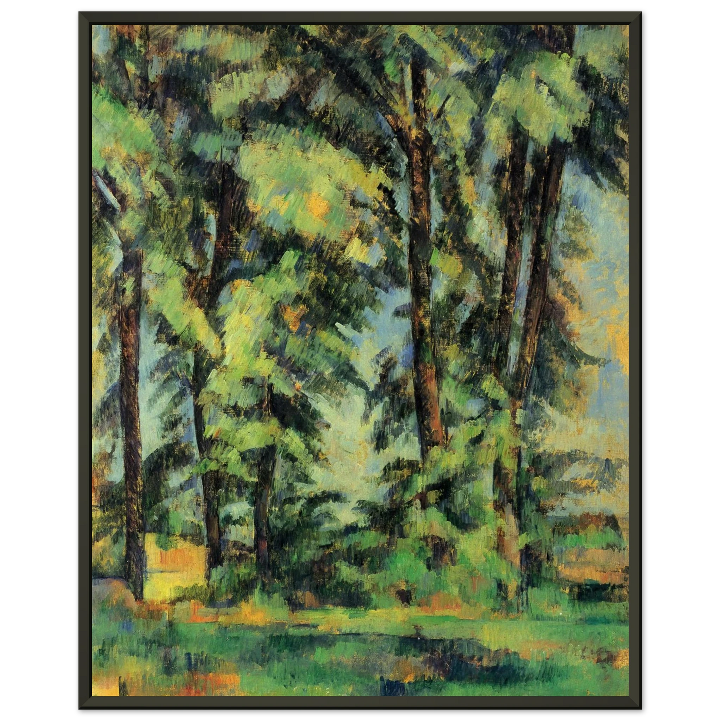 Paul Cezanne Large Trees at Jas de Bouffan Framed Art Print - Aluminum Frame - 70x100 cm / 28x40 inches