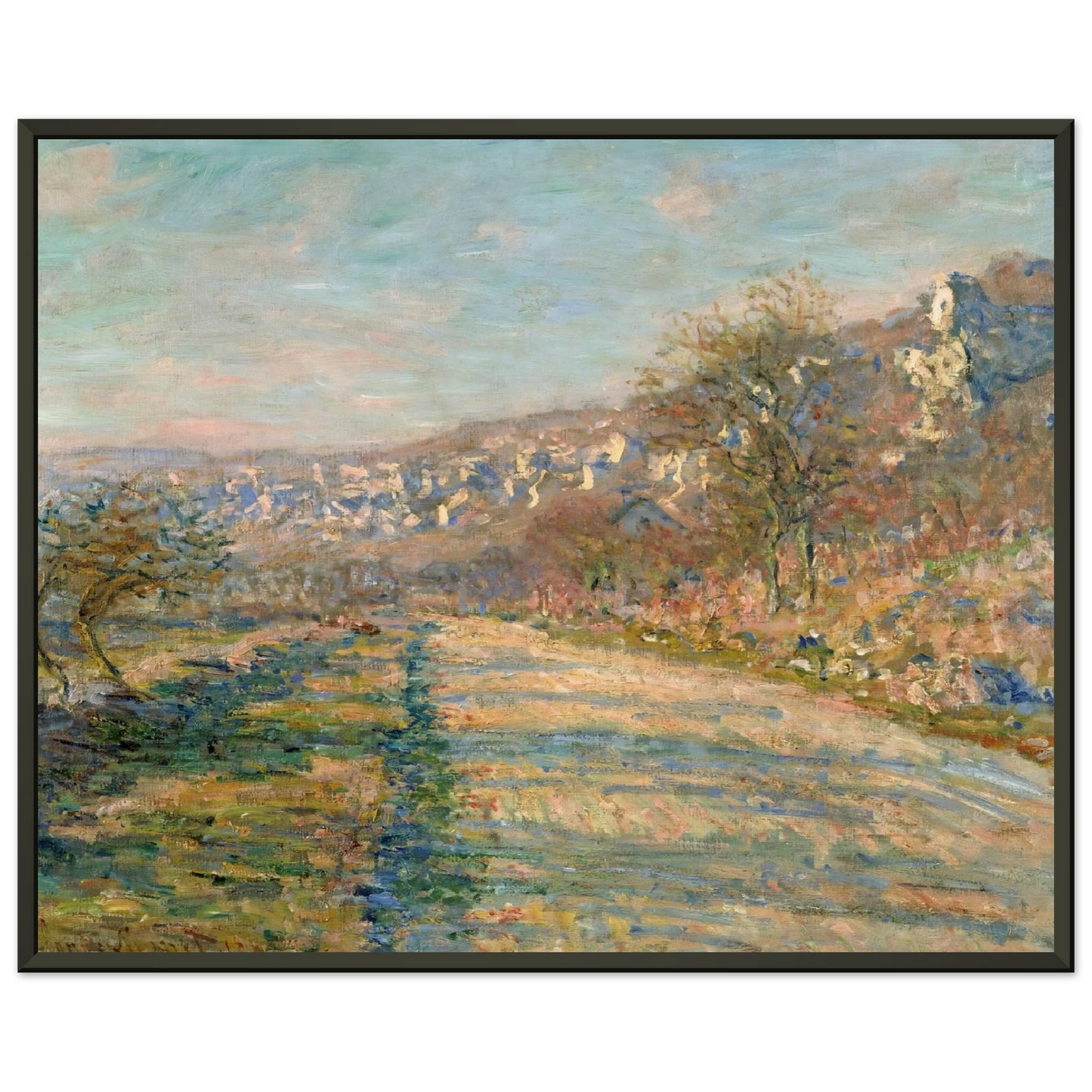 claude monet  Road of La RocheGuyon Framed Art Print  - Aluminum Frame - 40x50 cm / 16x20 inches
