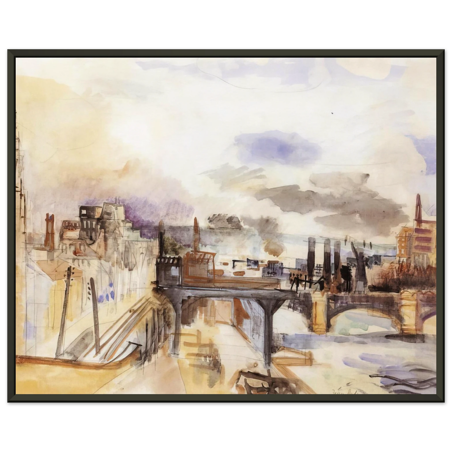 Raoul Dufy PARISIAN BRIDGE 1922 Framed Art Print - Aluminum Frame - 60x80 cm / 24x32 inches