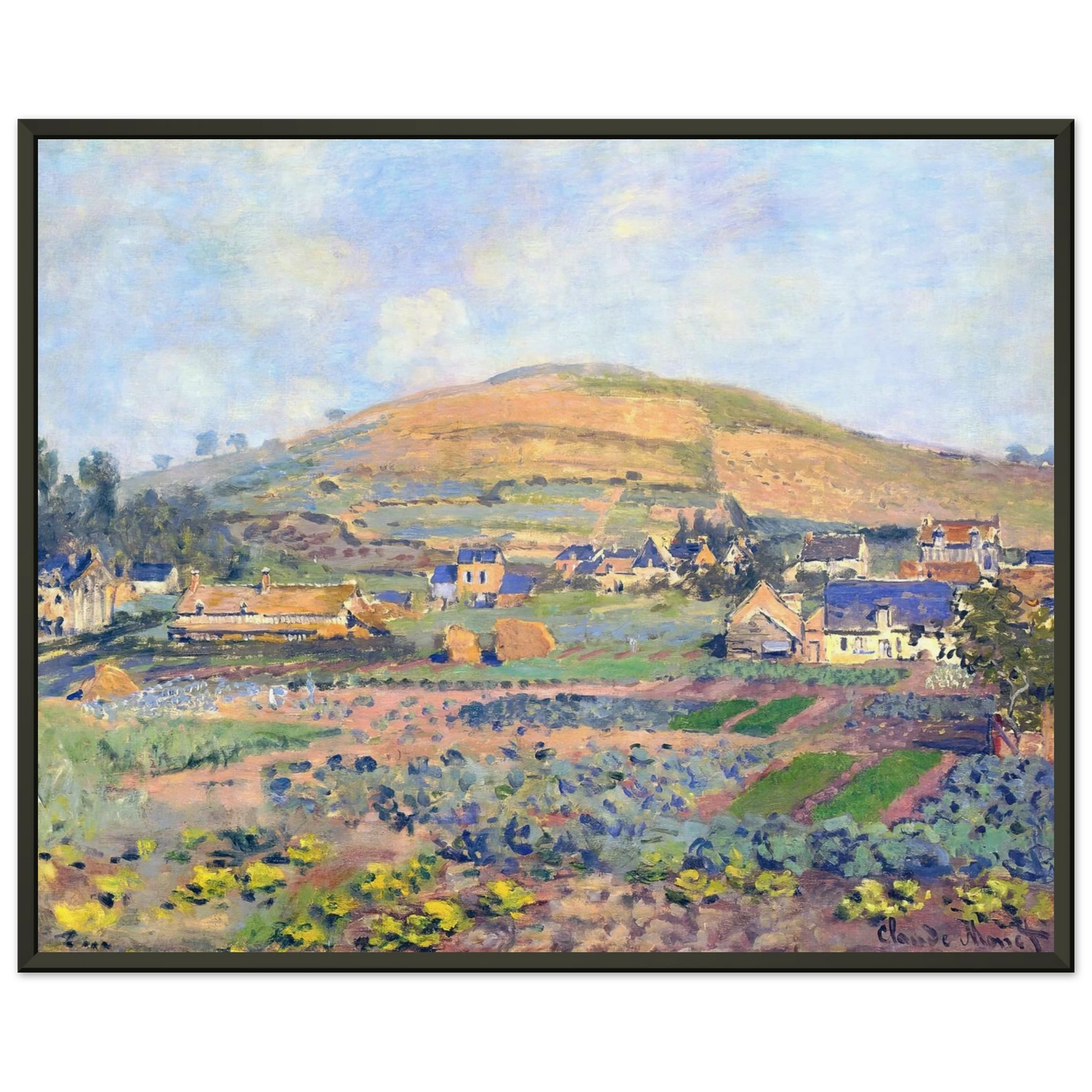 claude monet  The Mount Riboudet in Rouen at Spring Framed Art Print  - Aluminum Frame - 70x100 cm / 28x40 inches