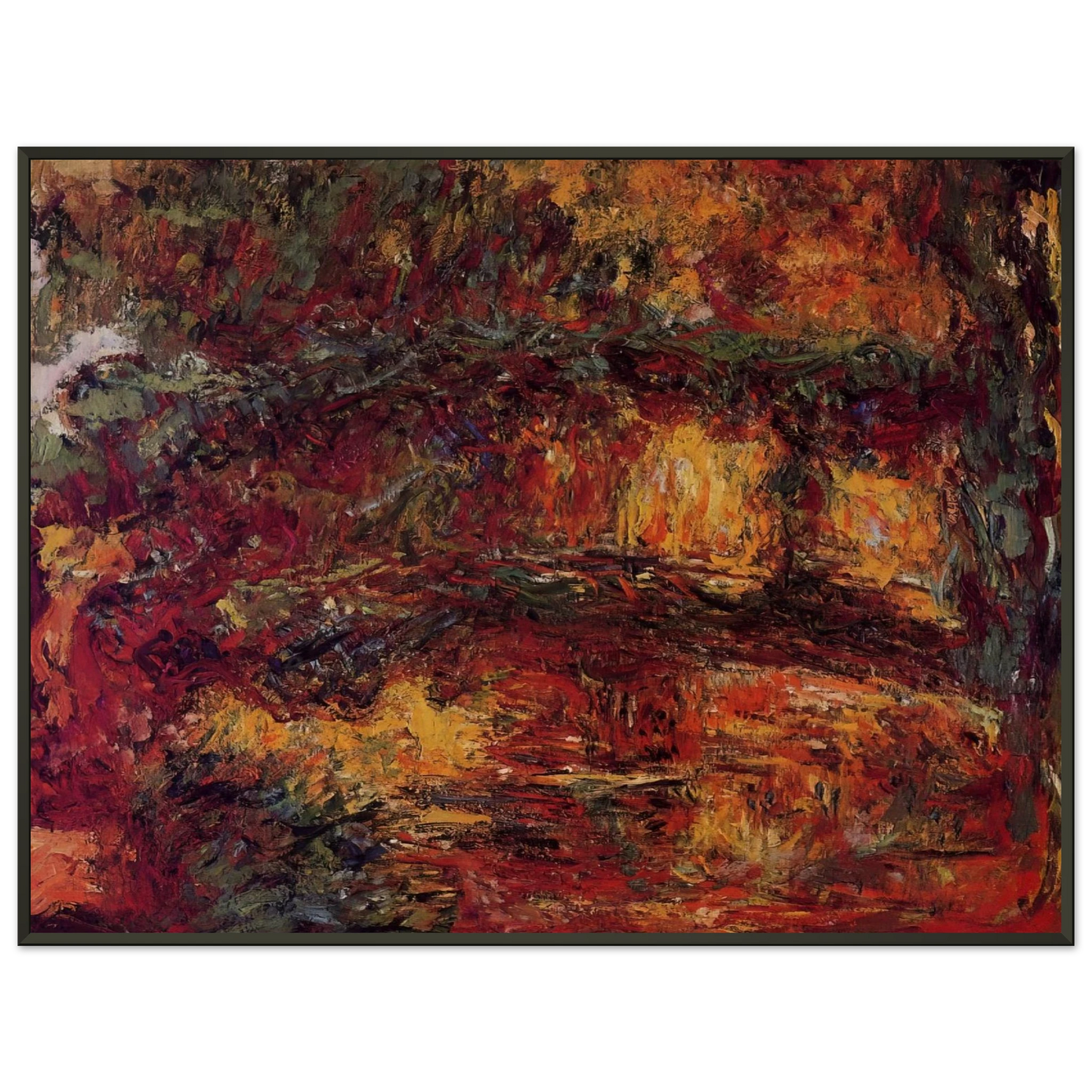 claude monet  The Japanese Bridge at Giverny Framed Art Print  - Aluminum Frame - 60x80 cm / 24x32 inches