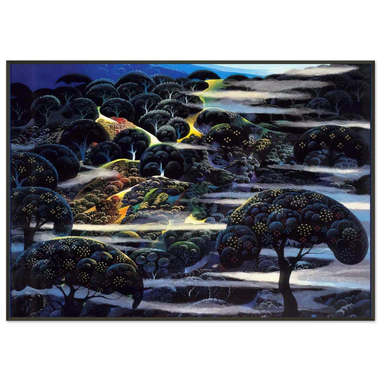 Eyvind Earle  Garden of Eden Framed Art Print  - Aluminum Frame - 21x29.7 cm / 8x12"
