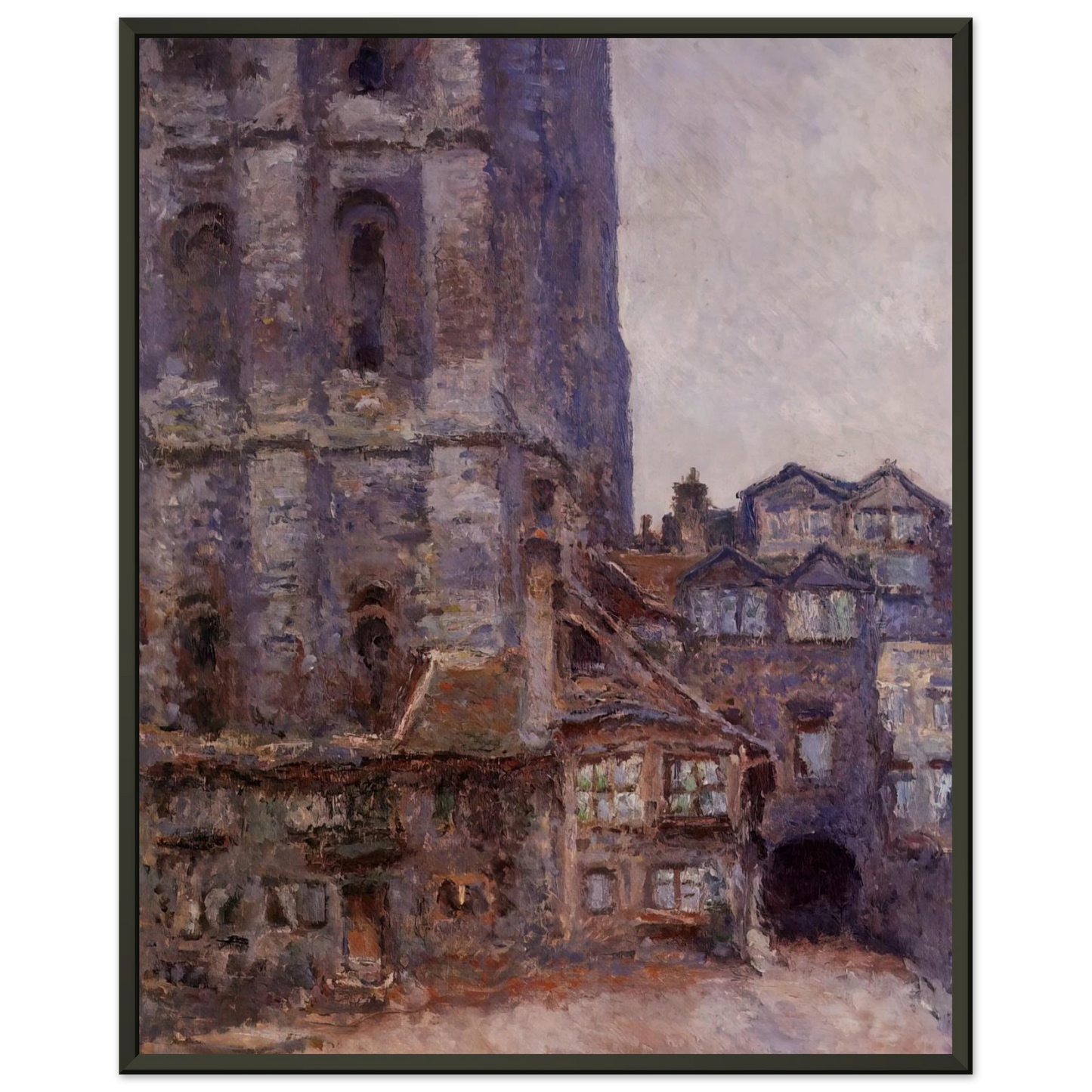 claude monet  The Cour dAlbane Grey Weather Framed Art Print  - Aluminum Frame - 40x50 cm / 16x20 inches