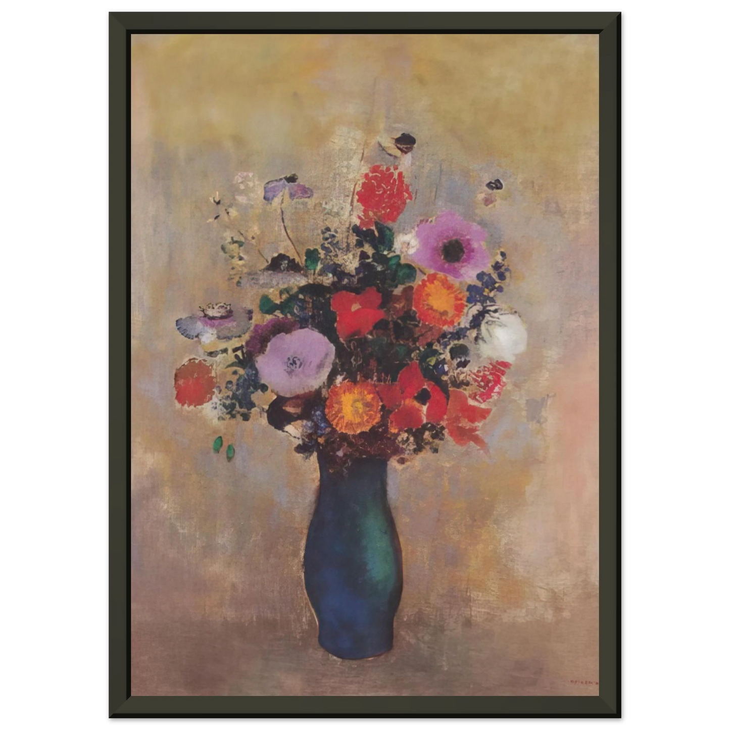 Odilon Redon WILDFLOWERS Framed Art Print - Aluminum Frame - 60x80 cm / 24x32 inches