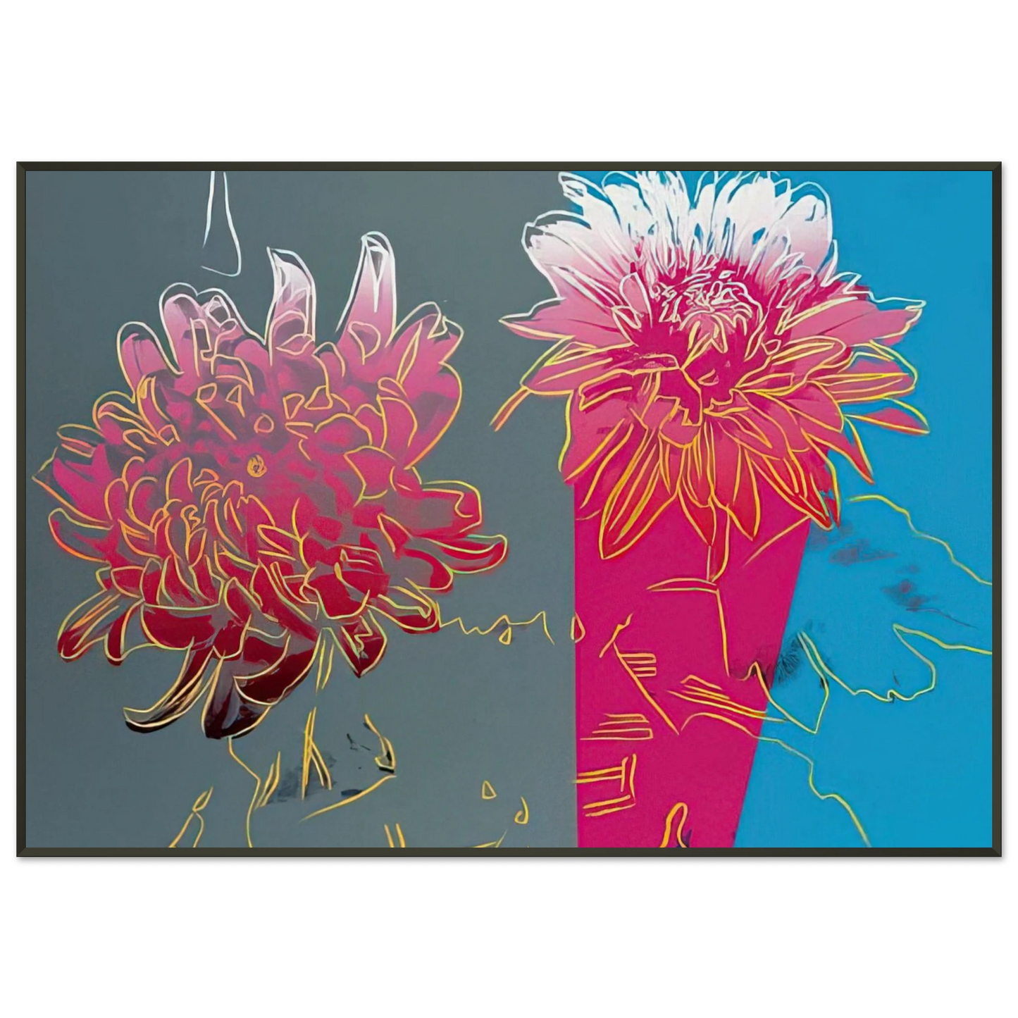 Andy Warhol Kiku Framed Art Print - Aluminum Frame - 21x29.7 cm / 8x12"