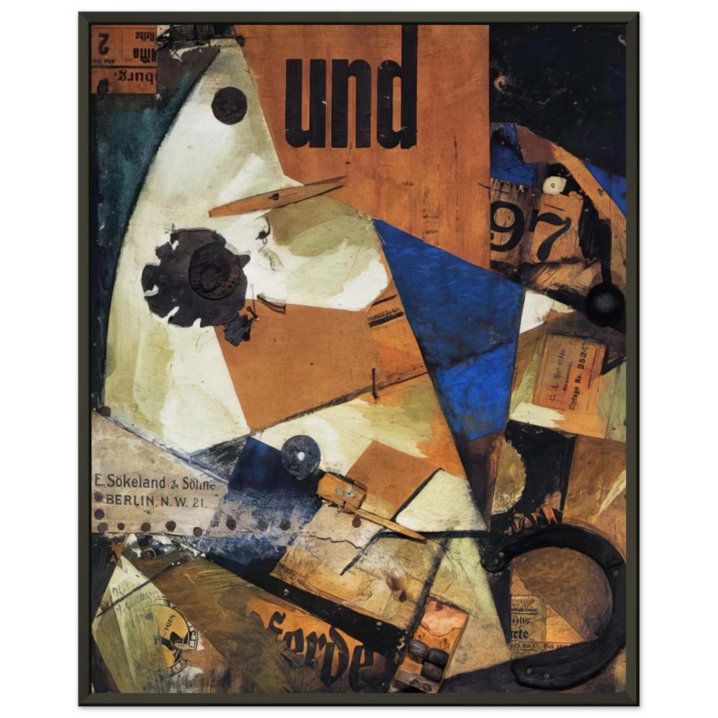 Kurt Schwitters THE AND PICTURE 1919 Framed Art Print - Aluminum Frame - 70x100 cm / 28x40 inches