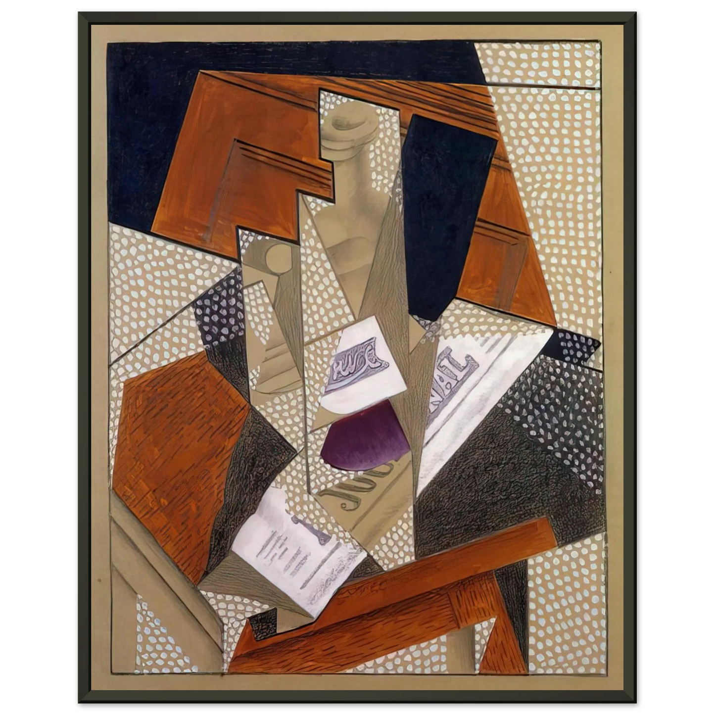 Juan Gris BOTTLE Framed Art Print - Aluminum Frame - 70x100 cm / 28x40 inches