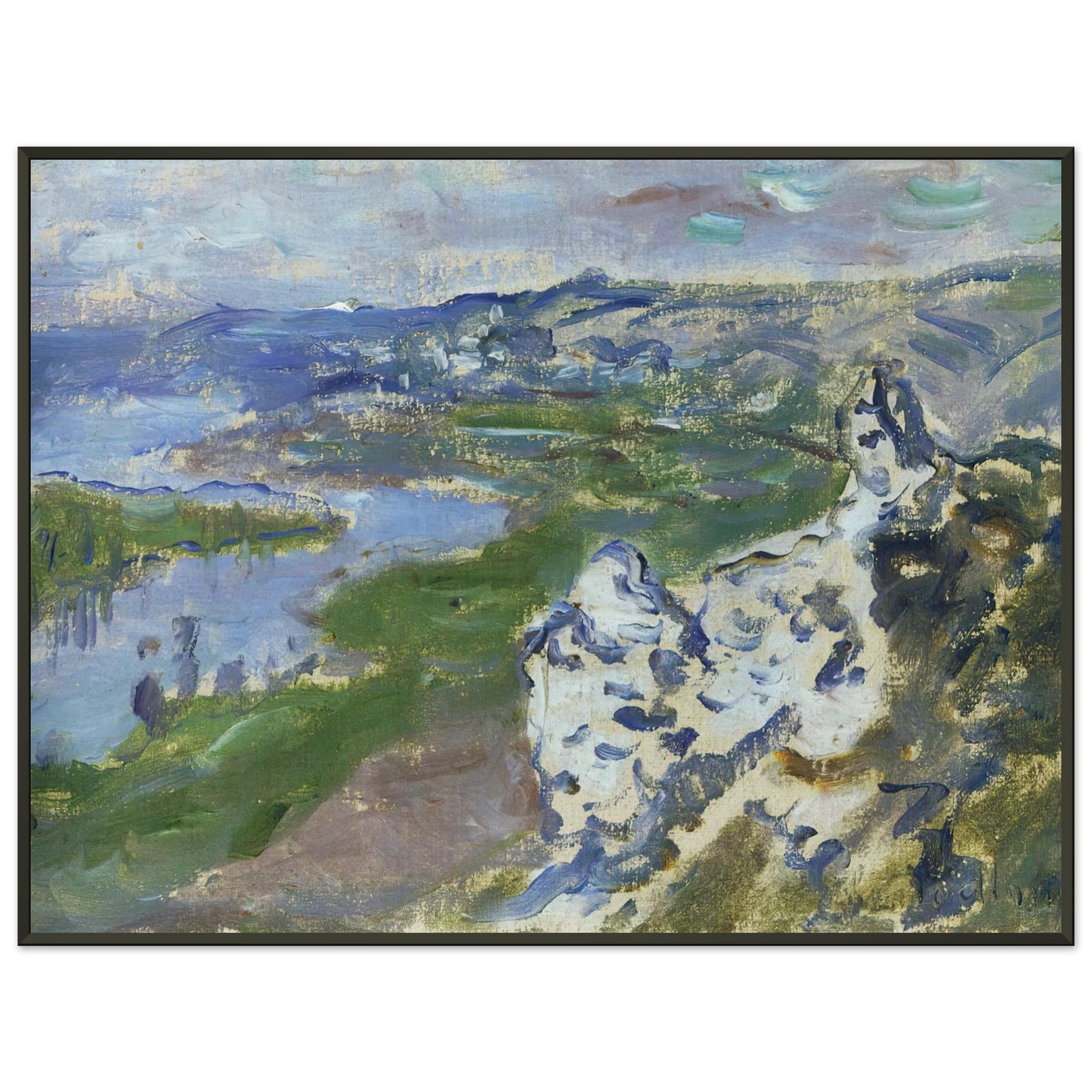 claude monet The Seine seen from the heights Chantemesle Framed Art Print - Aluminum Frame - 40x50 cm / 16x20 inches