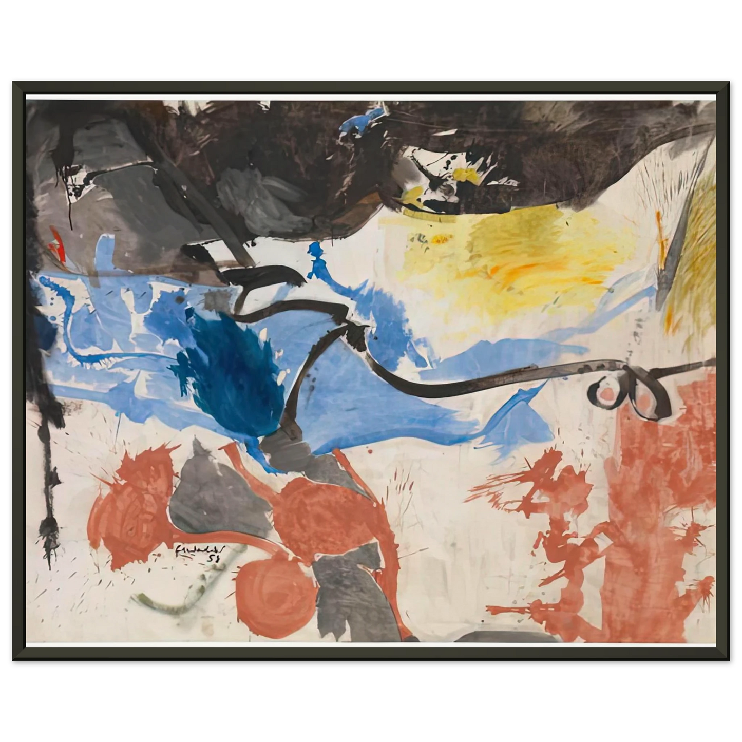 Helen Frankenthaler Hotel CroMagnon 1958 Framed Art Print - Aluminum Frame - 40x50 cm / 16x20 inches