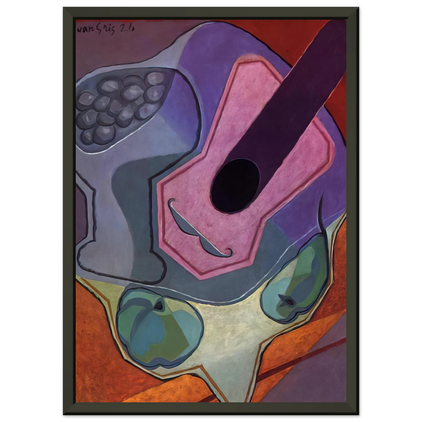 Juan Gris VIOLIN WITH FRUIT 1924 Framed Art Print - Aluminum Frame - 60x80 cm / 24x32 inches