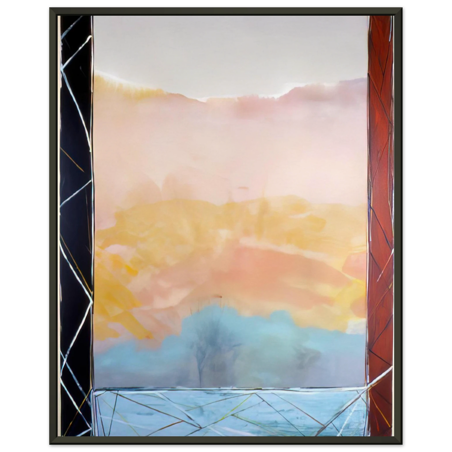 Ronnie Landfield Where The Creek Hits The Rise 1988 Framed Art Print - Aluminum Frame - 60x80 cm / 24x32 inches