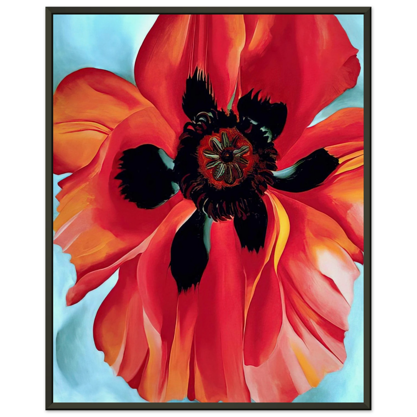 Georgia OKeeffe Red Poppy VI Framed Art Print - Aluminum Frame - 70x100 cm / 28x40 inches