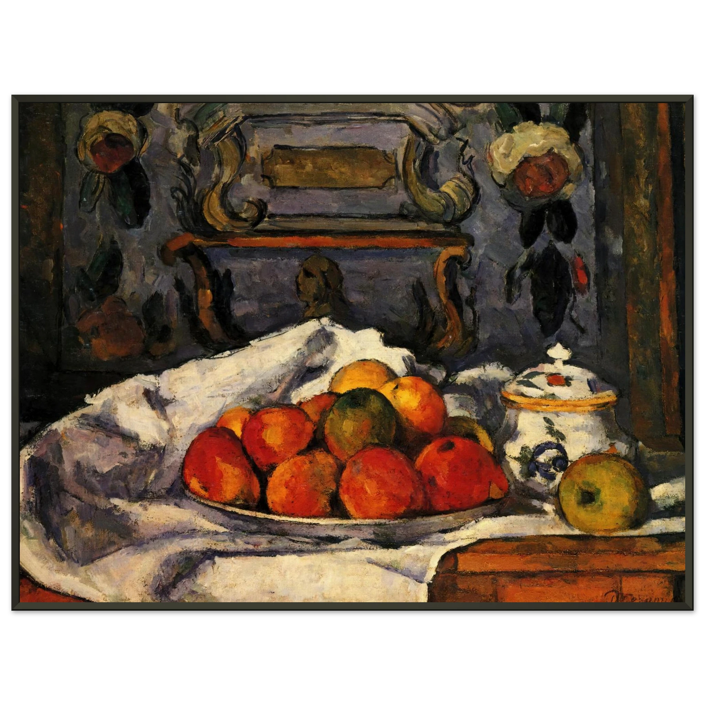Paul Cezanne Dish of Apples Framed Art Print - Aluminum Frame - 70x100 cm / 28x40 inches