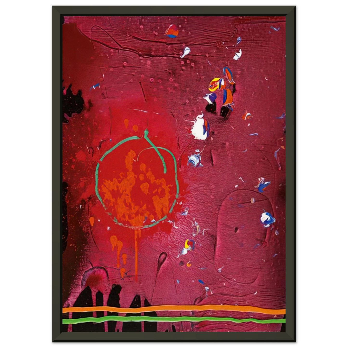 John Hoyland One Life 51107 2007 Framed Art Print - Aluminum Frame - 40x50 cm / 16x20 inches