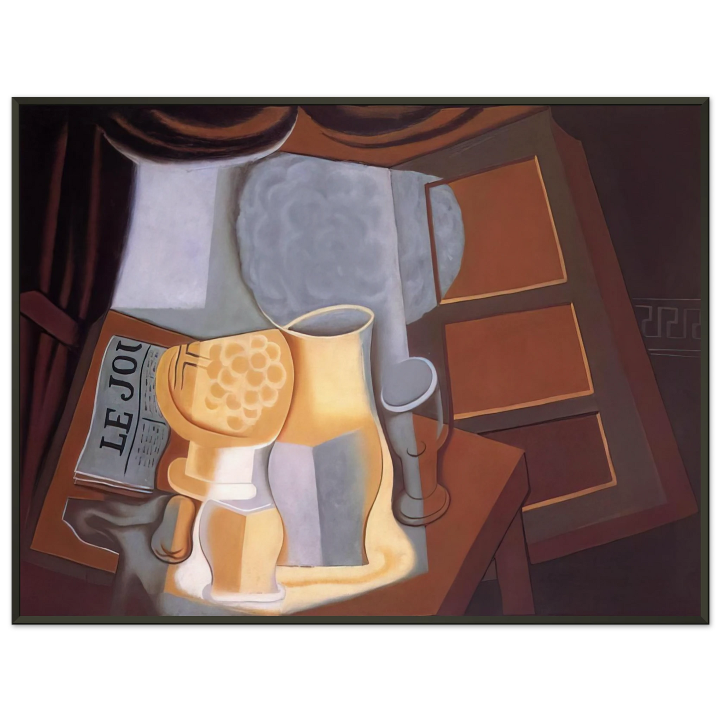 Juan Gris THE TABLE IN FRONT OF THE WINDOW 1921 Framed Art Print - Aluminum Frame - 40x50 cm / 16x20 inches