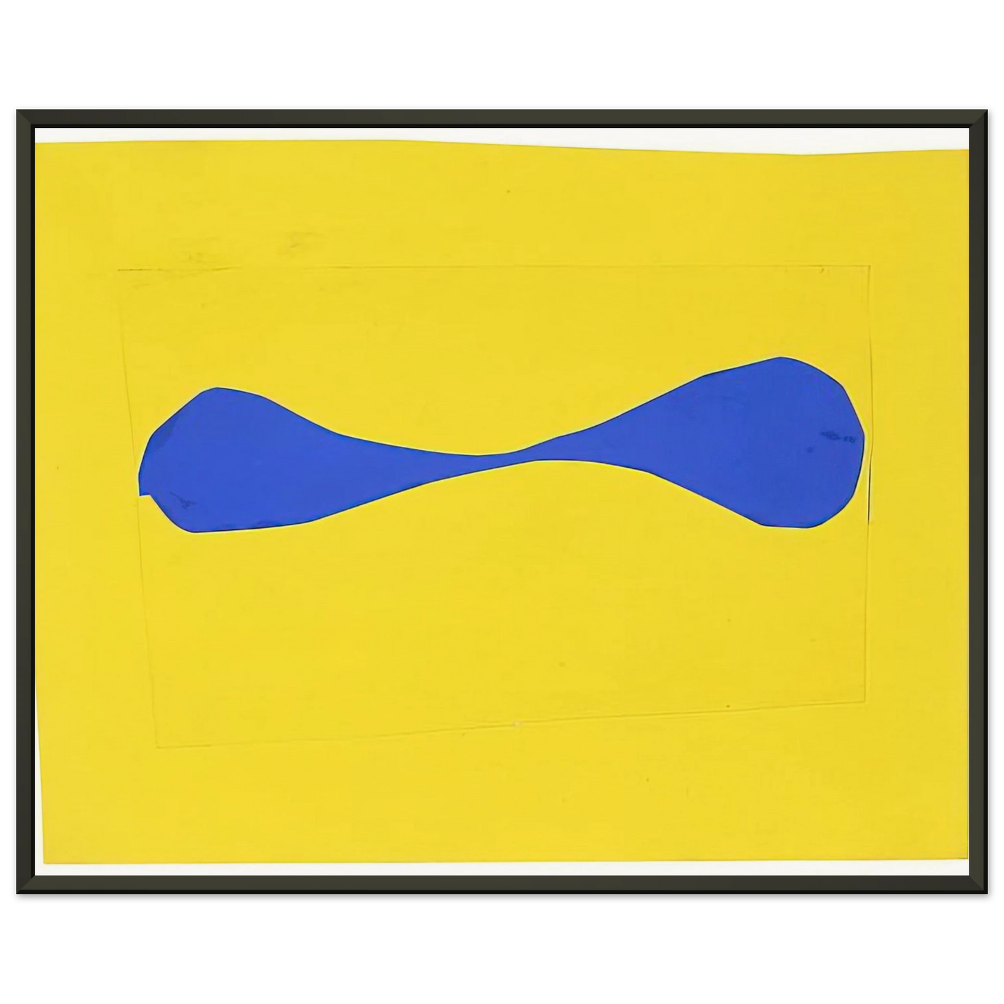 Ellsworth Kelly Blue Form on Yellow Framed Art Print - Aluminum Frame - 40x50 cm / 16x20 inches