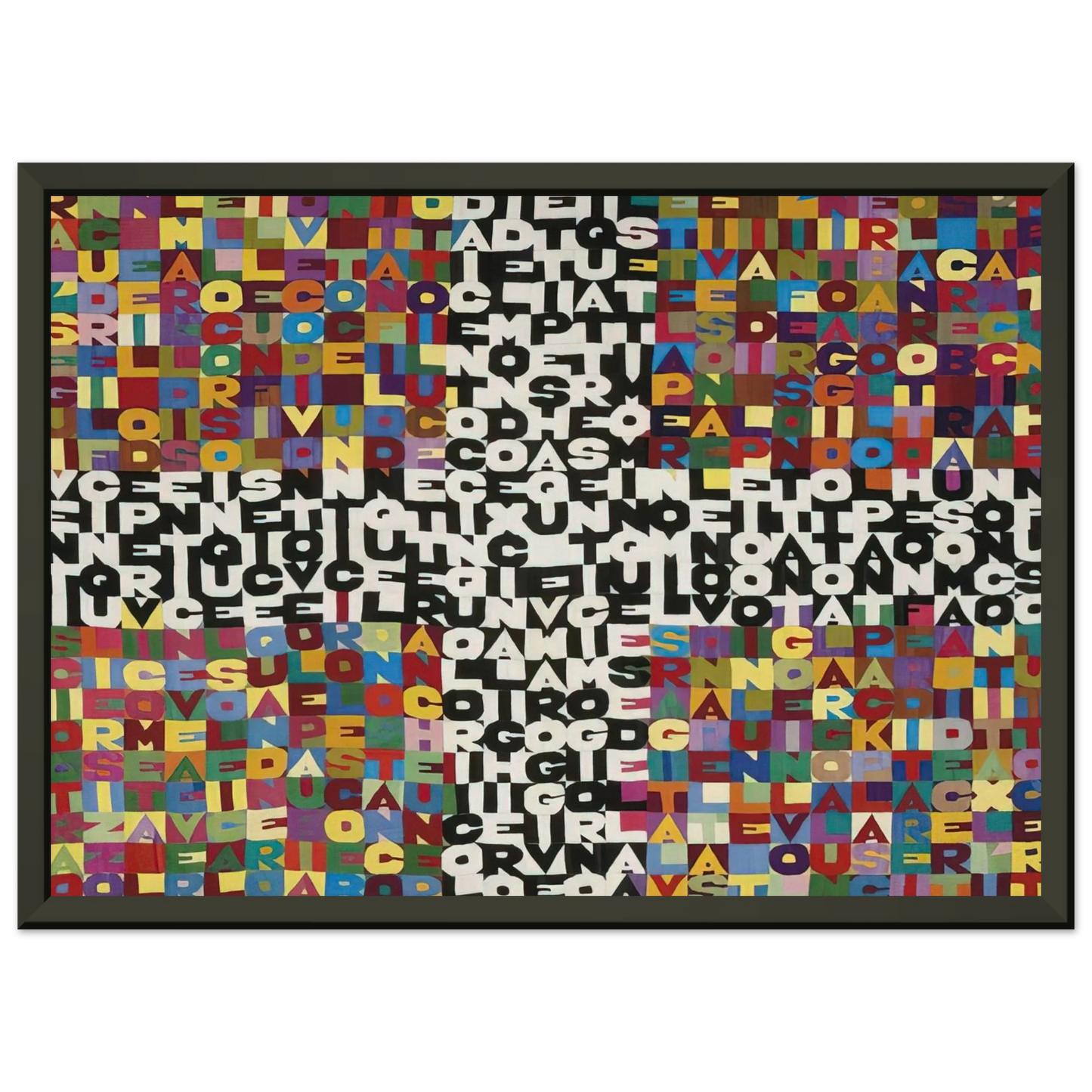 Alighiero Boetti OGGI VENTICINQUESIMO GIORNO DEL SETTIMO MESE 1988 Framed Art Print - Aluminum Frame - 60x80 cm / 24x32 inches