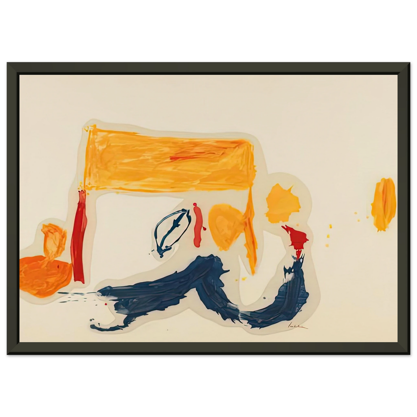 Helen Frankenthaler Yellow Games 1962 Framed Art Print - Aluminum Frame - 70x100 cm / 28x40 inches