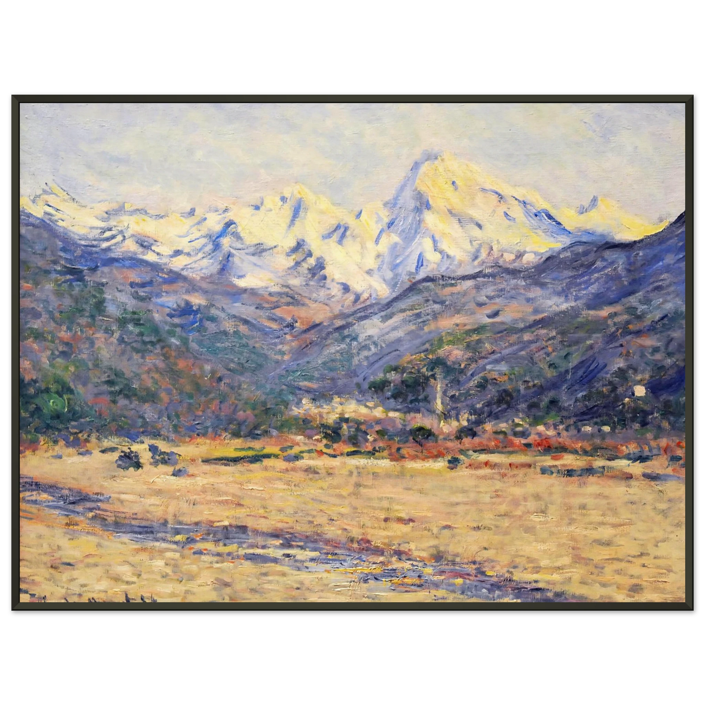 claude monet The Valley of the Nervia Framed Art Print - Aluminum Frame - 70x100 cm / 28x40 inches