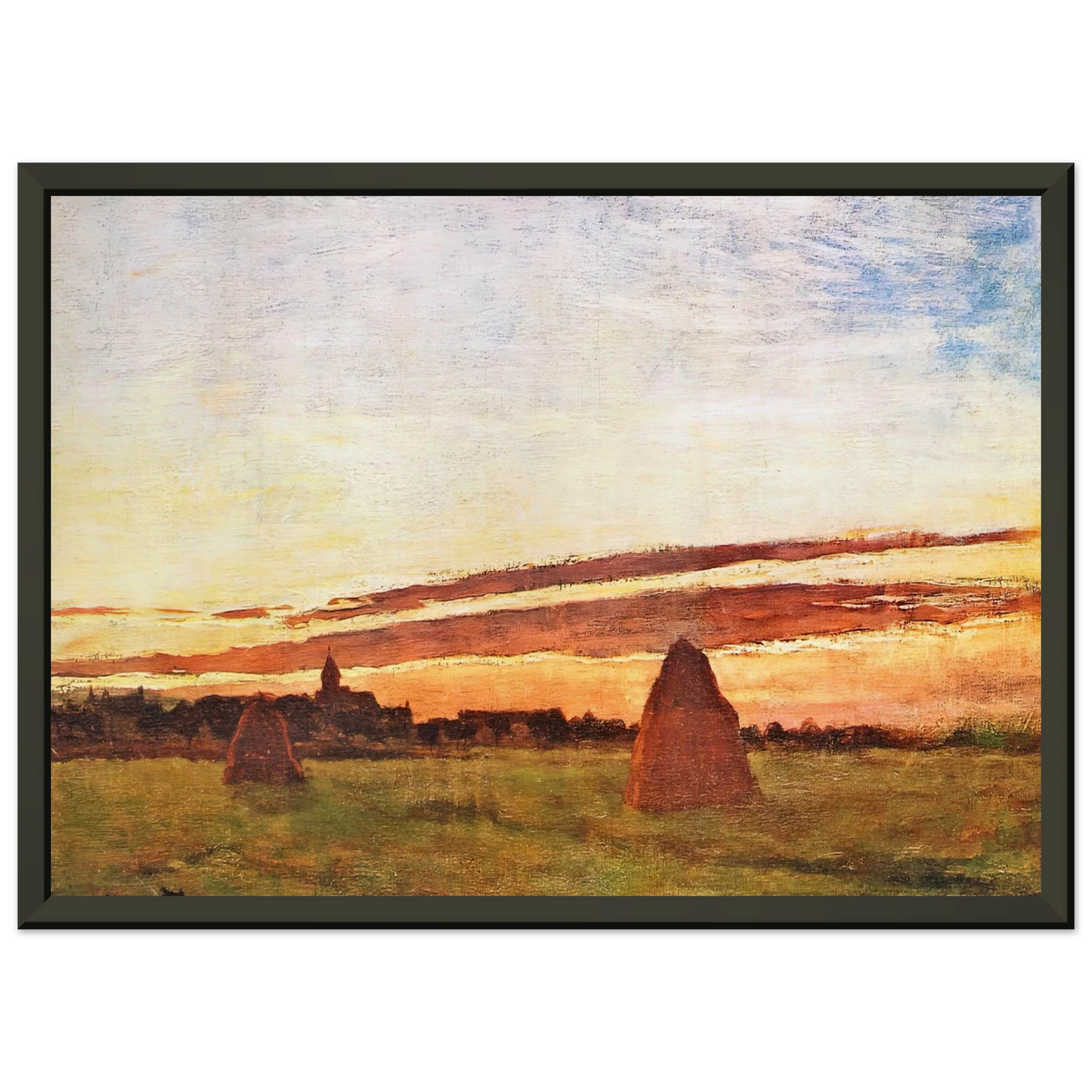 claude monet Haystacks at Chailly Framed Art Print - Aluminum Frame - 70x100 cm / 28x40 inches