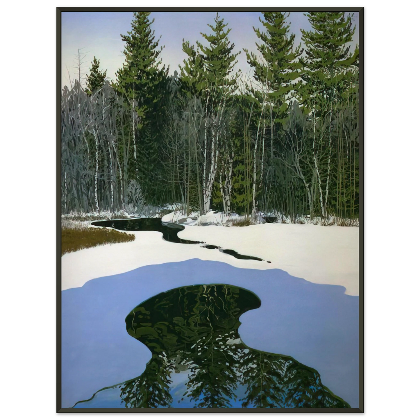 Neil Welliver Pond Pass Contemporary Realism Framed Art Print - Aluminum Frame - 60x80 cm / 24x32 inches