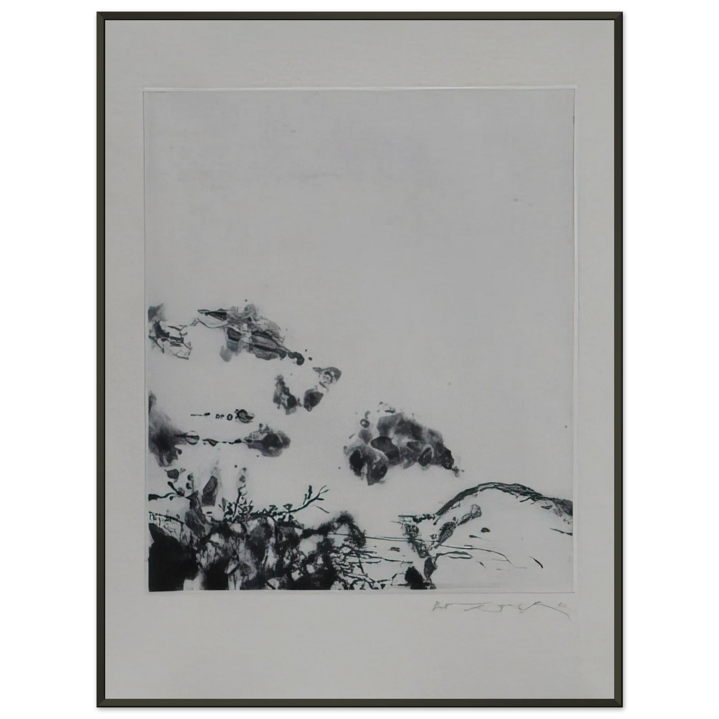 Zao WouKi ANNONCIATION AND MOMENTS 383 1994 Framed Art Print - Aluminum Frame - 70x100 cm / 28x40 inches