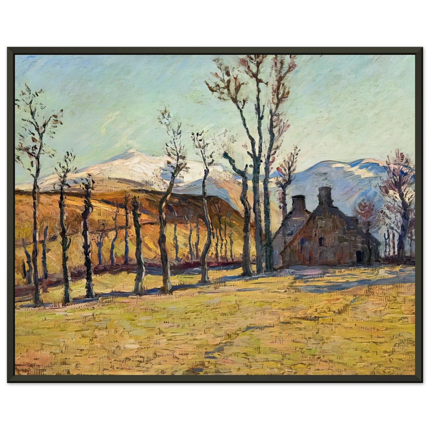 Armand Guillaumin Cottages in a landscape Framed Art Print - Aluminum Frame - 60x80 cm / 24x32 inches