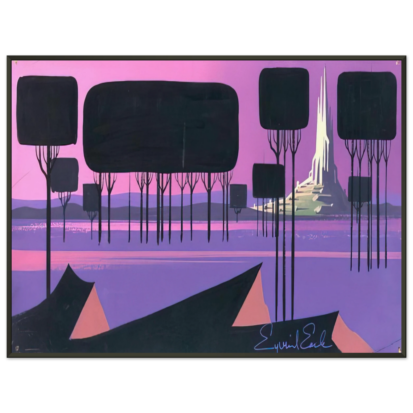 Eyvind Earle  Sleeping Beauty Framed Art Print  - Aluminum Frame - 60x80 cm / 24x32 inches