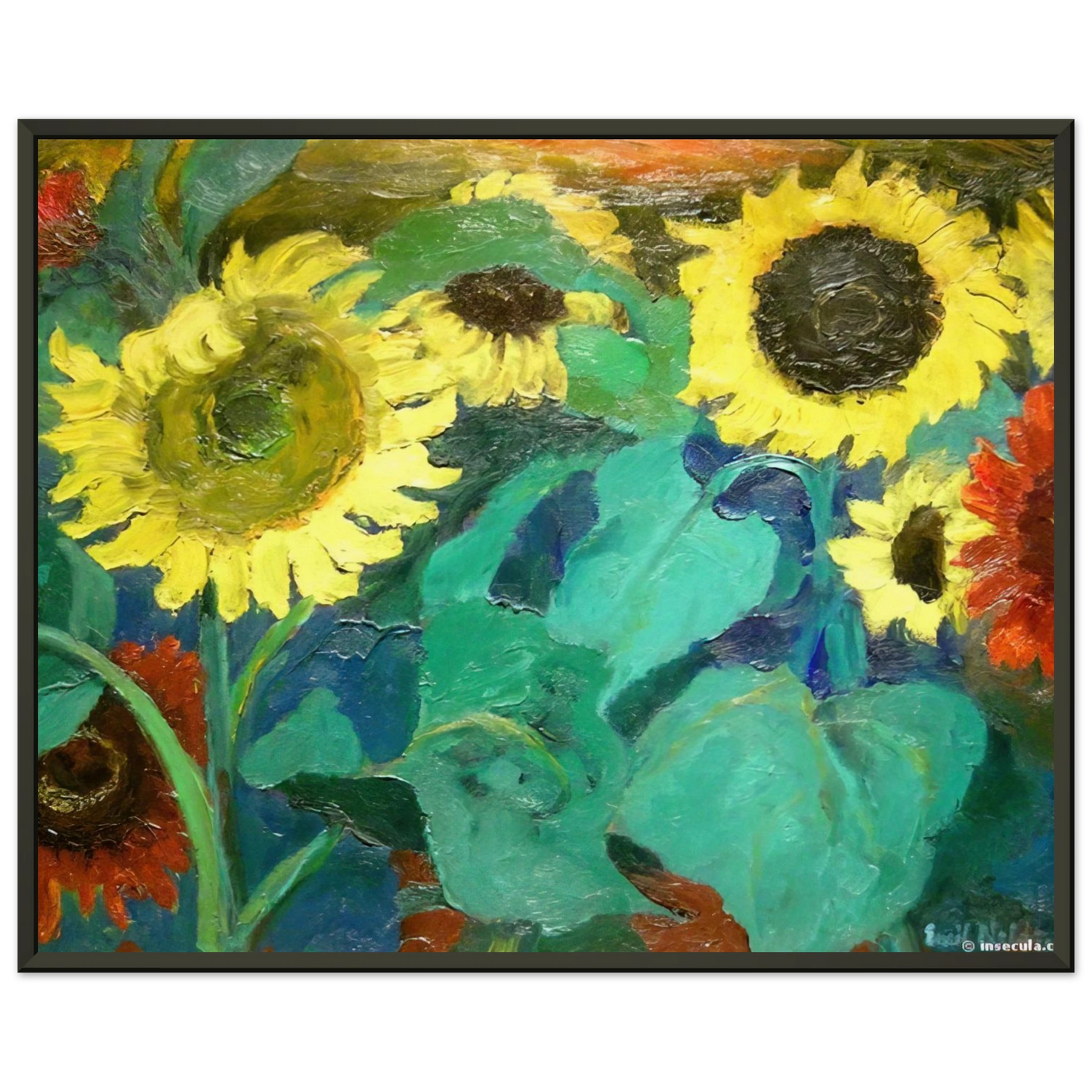 Emil Nolde Sunflowers Framed Art Print - Aluminum Frame - 40x50 cm / 16x20 inches
