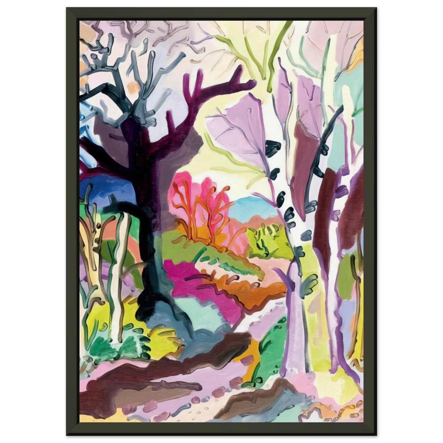Charles Lapicque Lhiver dans les bois 1965 Framed Art Print - Aluminum Frame - 60x80 cm / 24x32 inches