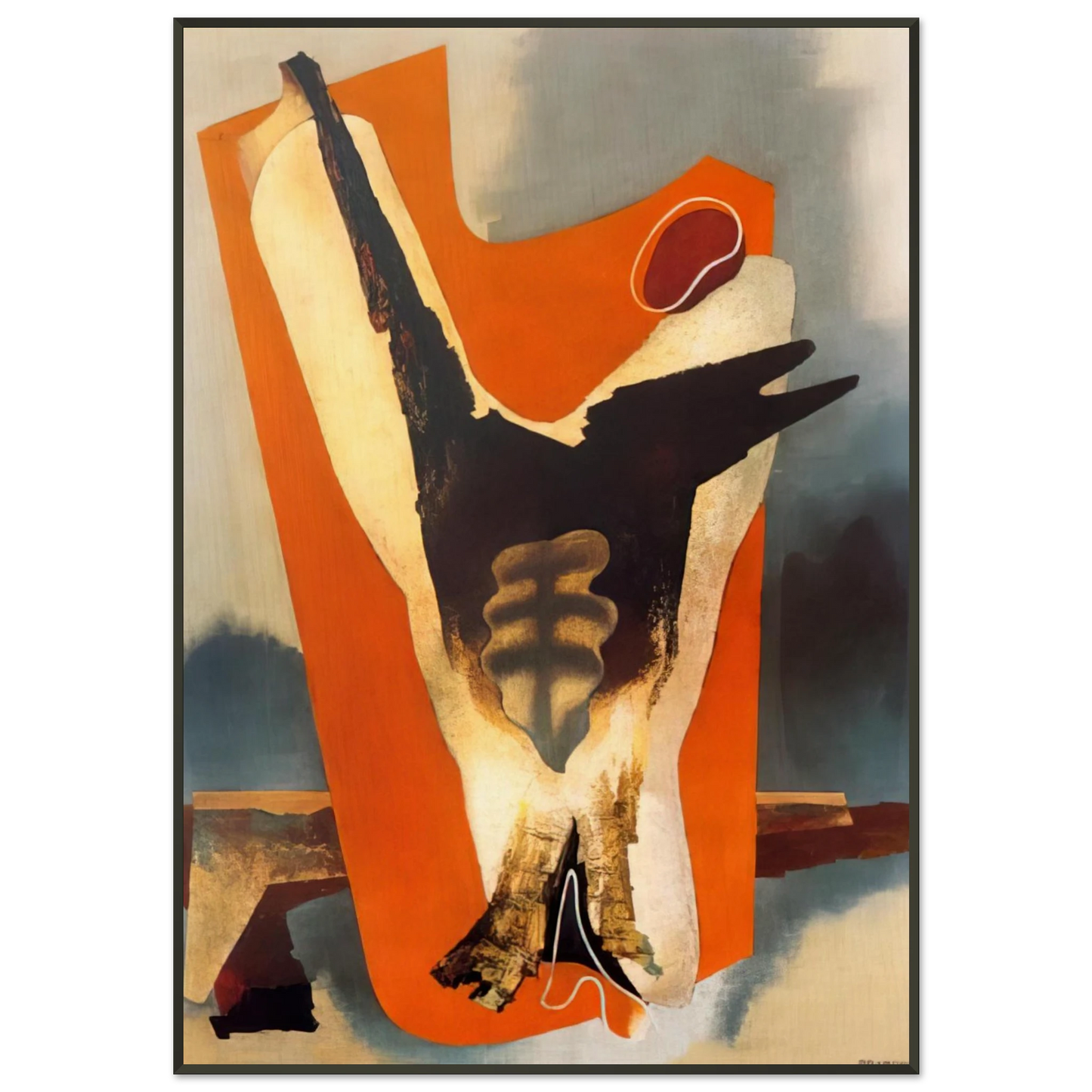 Enrico Prampolini THE FUNERAL OF ROMANTICISM AESTHETIC TRANSFIGURATION 1934 Framed Art Print - Aluminum Frame - 21x29.7 cm / 8x12"