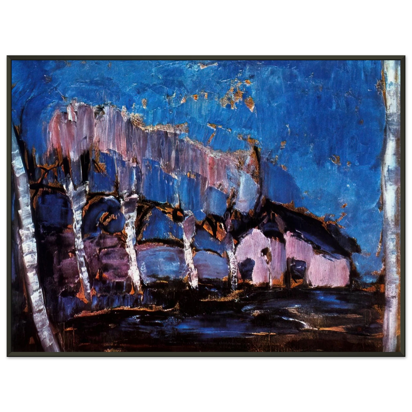 Piet Mondrian  Evening landscape Framed Art Print  - Aluminum Frame - 70x100 cm / 28x40 inches