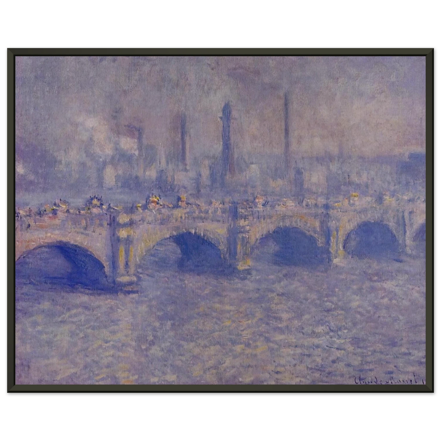 claude monet Waterloo Bridge Sunlight Effect Framed Art Print - Aluminum Frame - 60x80 cm / 24x32 inches