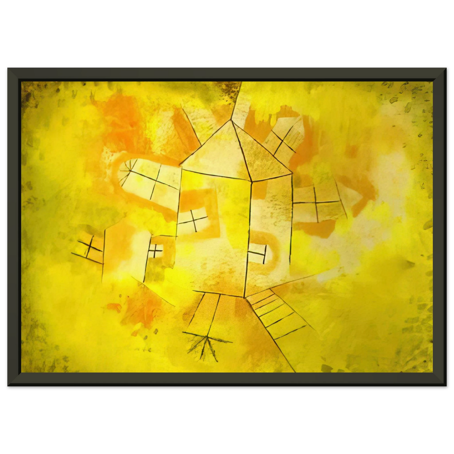 Paul Klee REVOLVING HOUSE 1921 Framed Art Print - Aluminum Frame - 40x50 cm / 16x20 inches