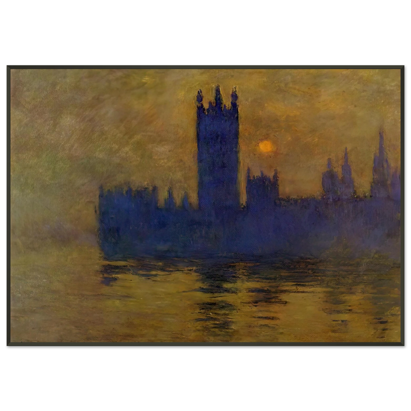 claude monet  Houses of Parliament Sunset 02 Framed Art Print  - Aluminum Frame - 21x29.7 cm / 8x12"