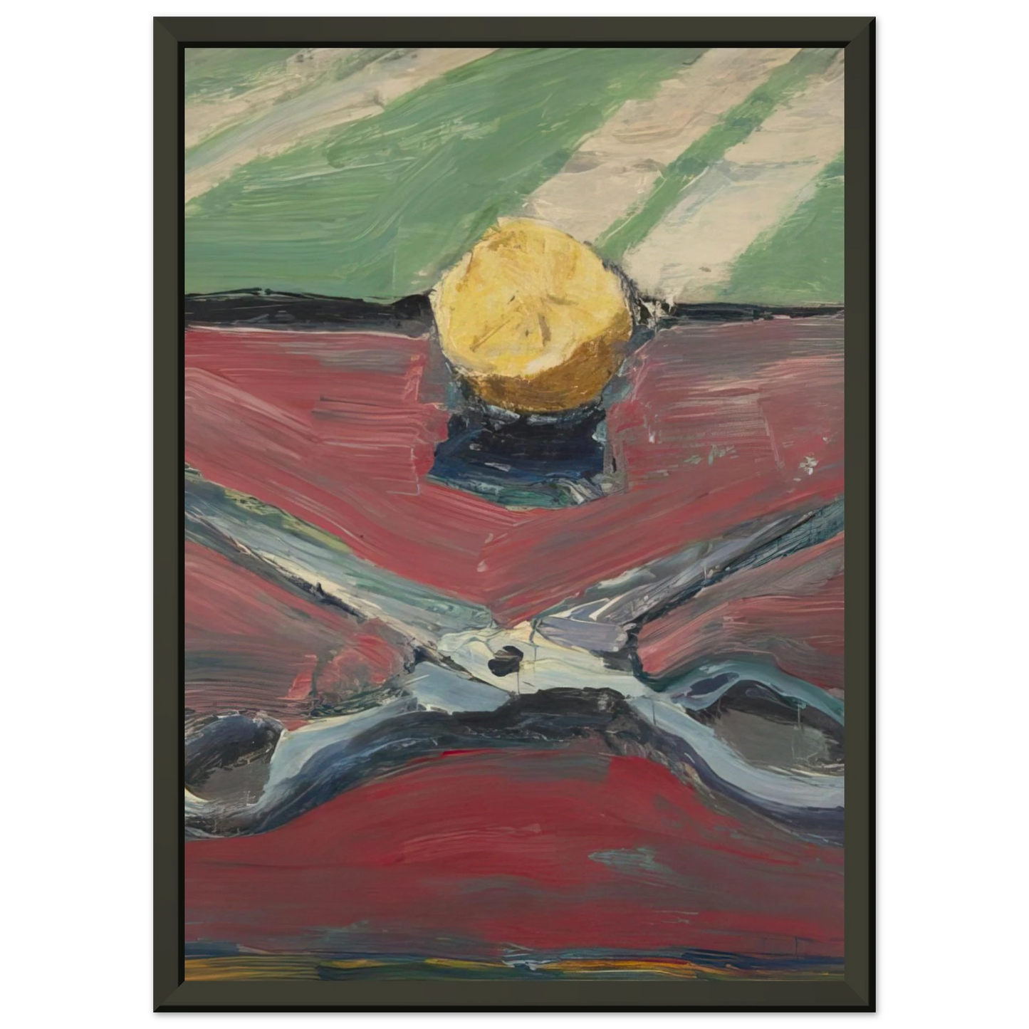 Richard Diebenkorn Scissors and Lemon II Framed Art Print - Aluminum Frame - 40x50 cm / 16x20 inches