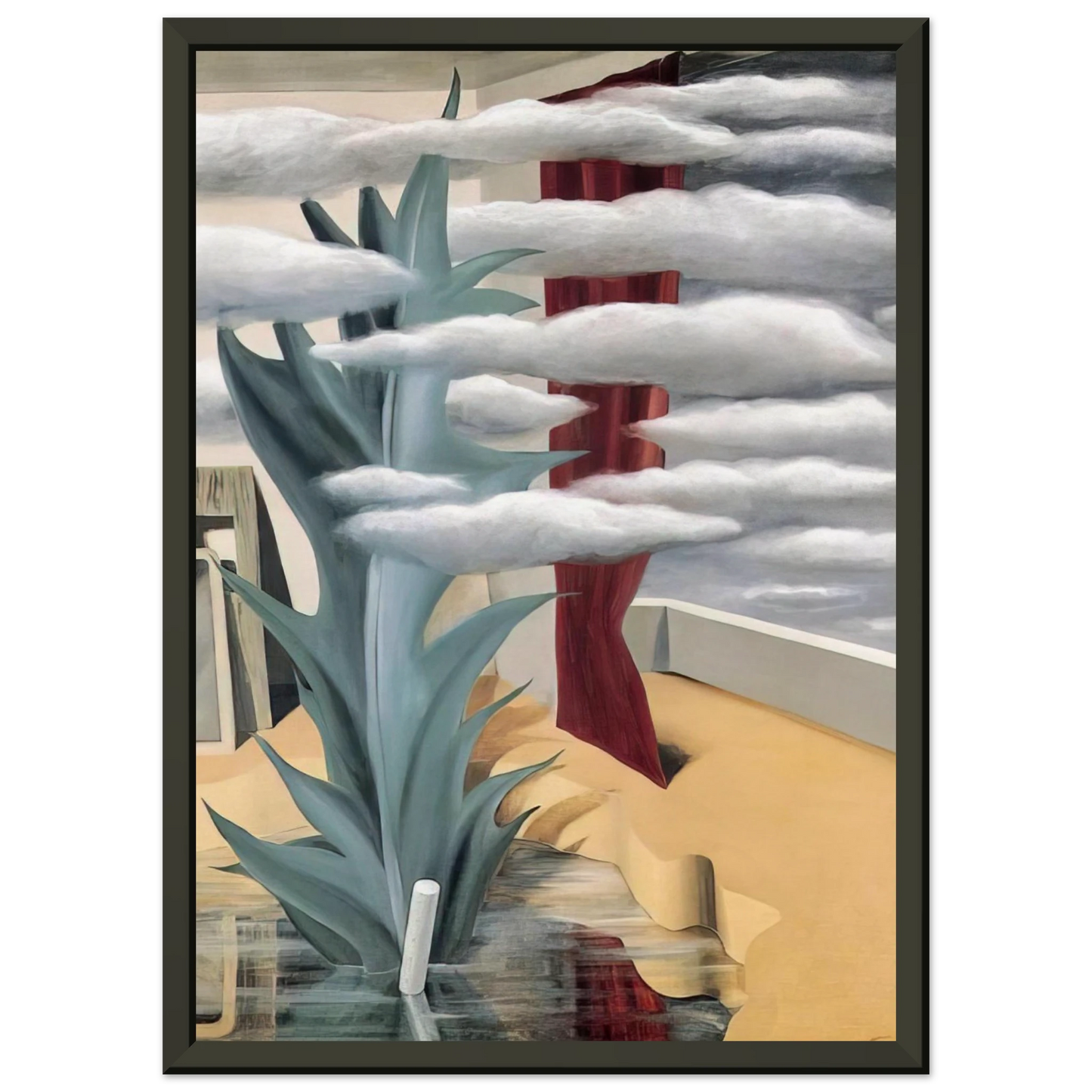 Rene Magritte AFTER THE WATER THE CLOUDS 1926 Framed Art Print - Aluminum Frame - 60x80 cm / 24x32 inches