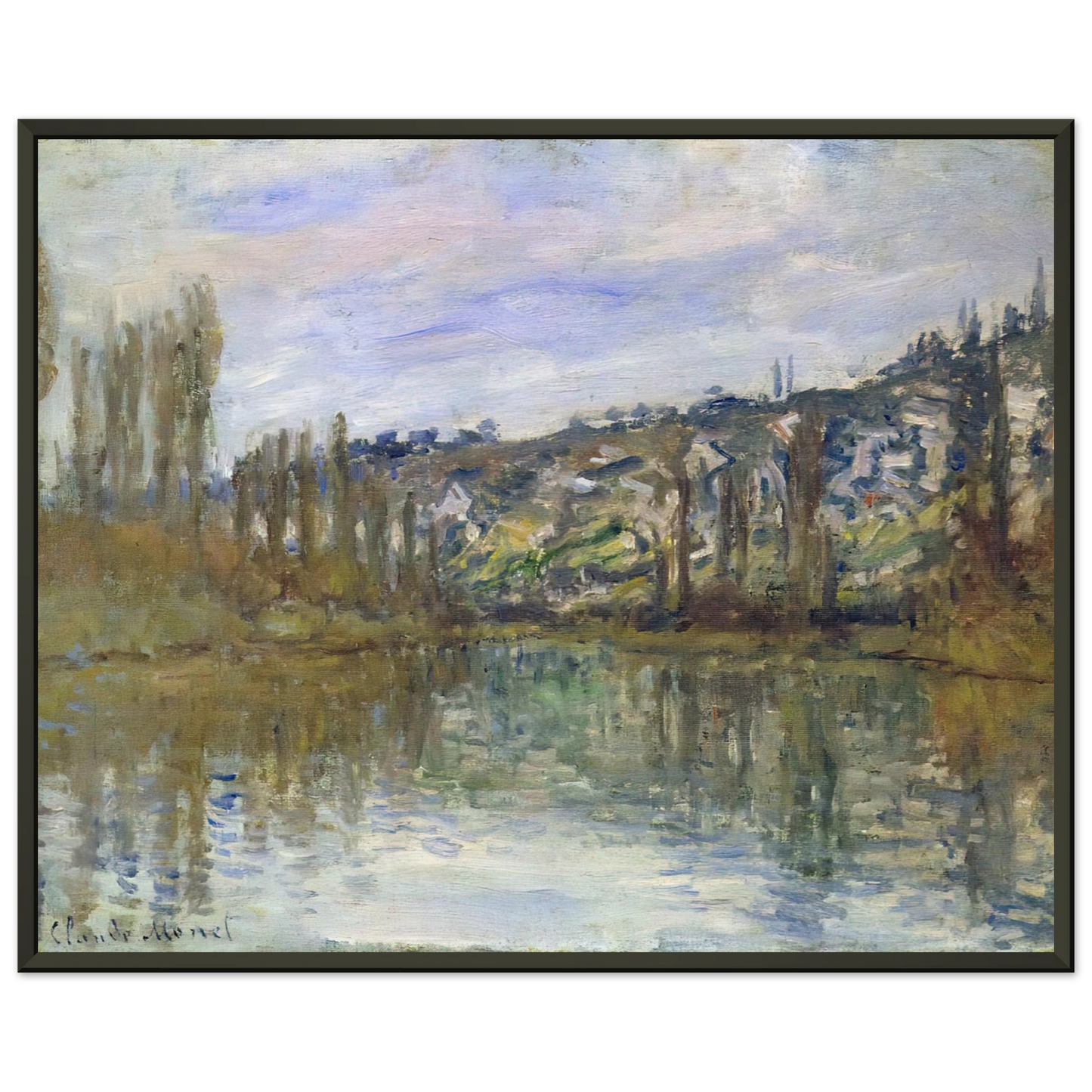 claude monet The Seine near Vetheuil Framed Art Print - Aluminum Frame - 40x50 cm / 16x20 inches