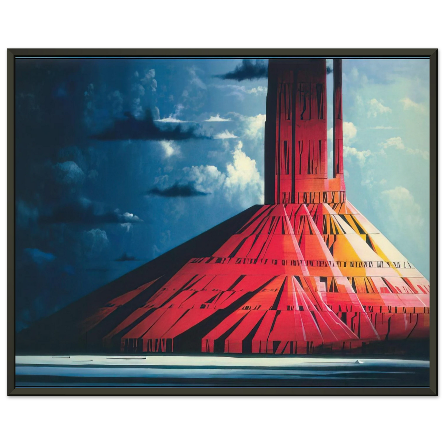 Eyvind Earle  Indian Lands Framed Art Print  - Aluminum Frame - 70x100 cm / 28x40 inches