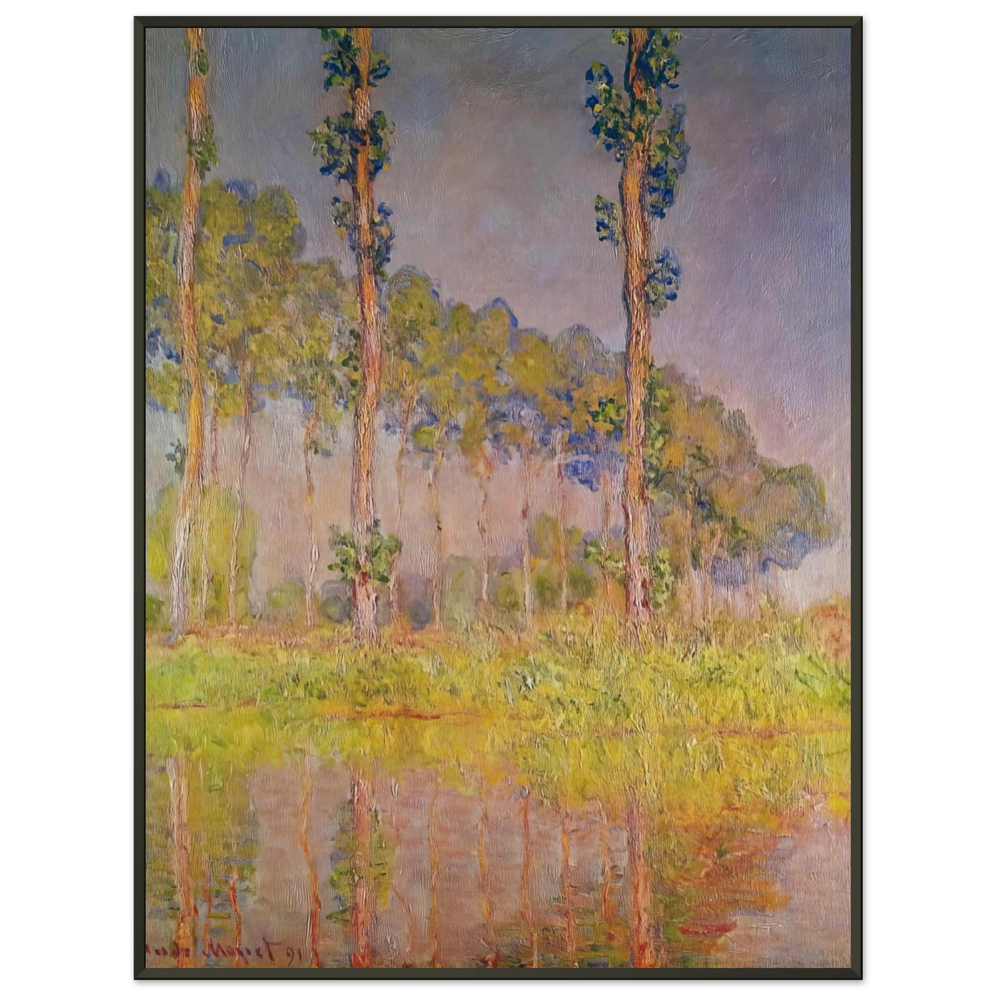 claude monet Three Trees in Spring Framed Art Print - Aluminum Frame - 60x80 cm / 24x32 inches