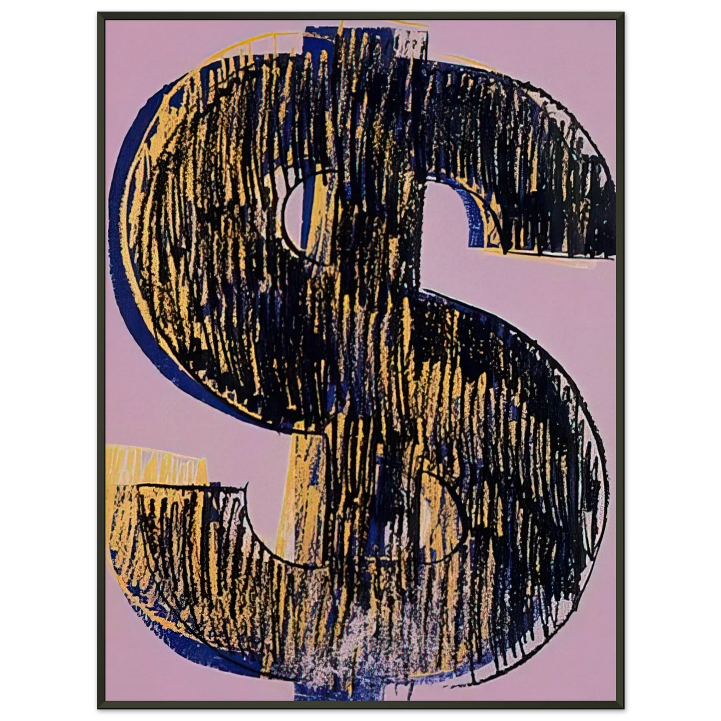 Andy Warhol Dollar Sign Framed Art Print - Aluminum Frame - 60x80 cm / 24x32 inches