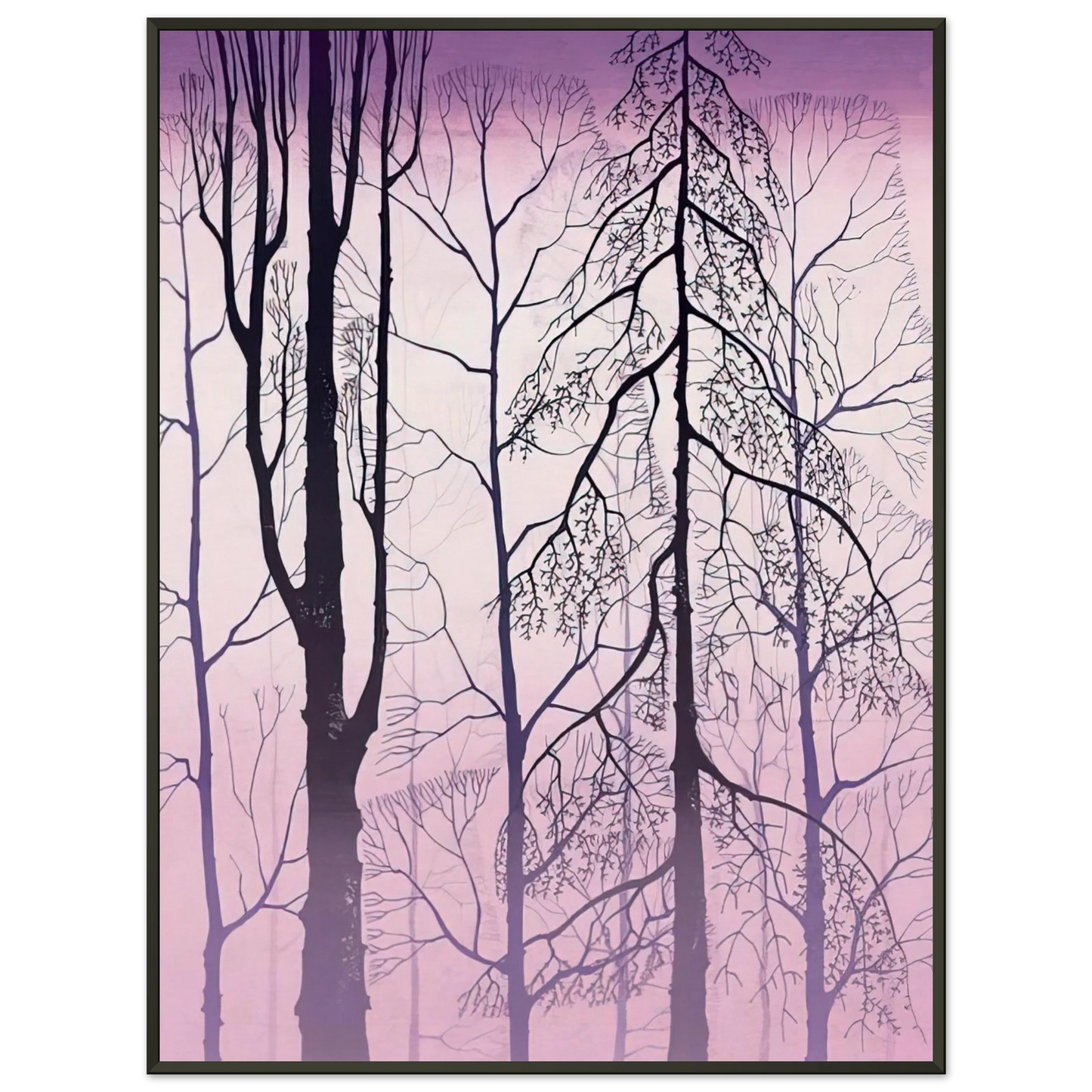 Eyvind Earle Winter woods Framed Art Print - Aluminum Frame - 60x80 cm / 24x32 inches